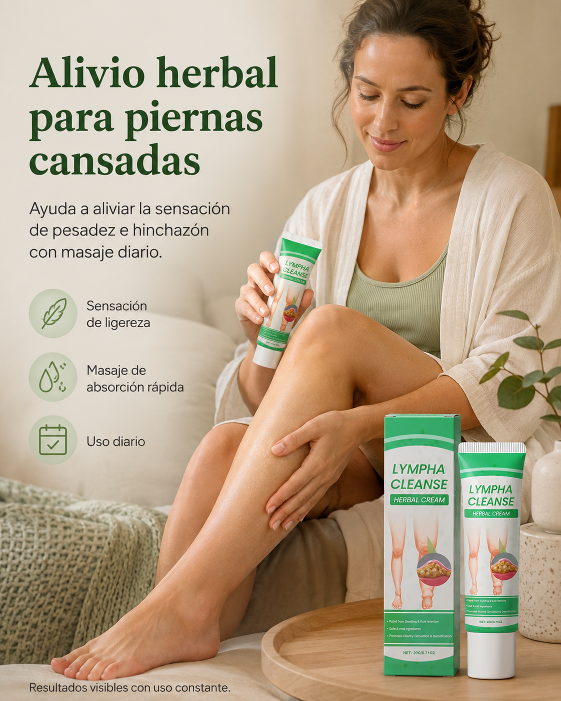 Crema herbal detox linfática