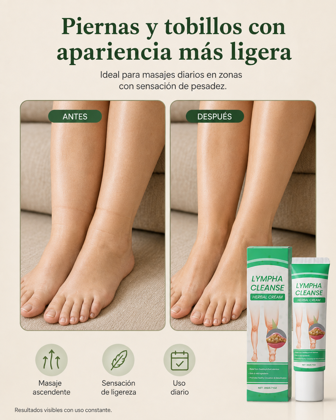 Crema herbal detox linfática