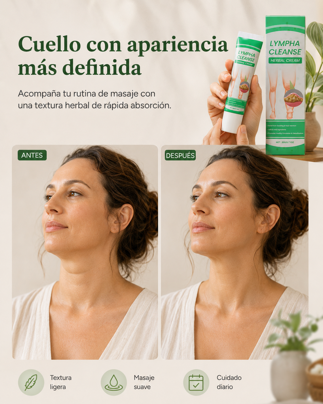 Crema herbal detox linfática