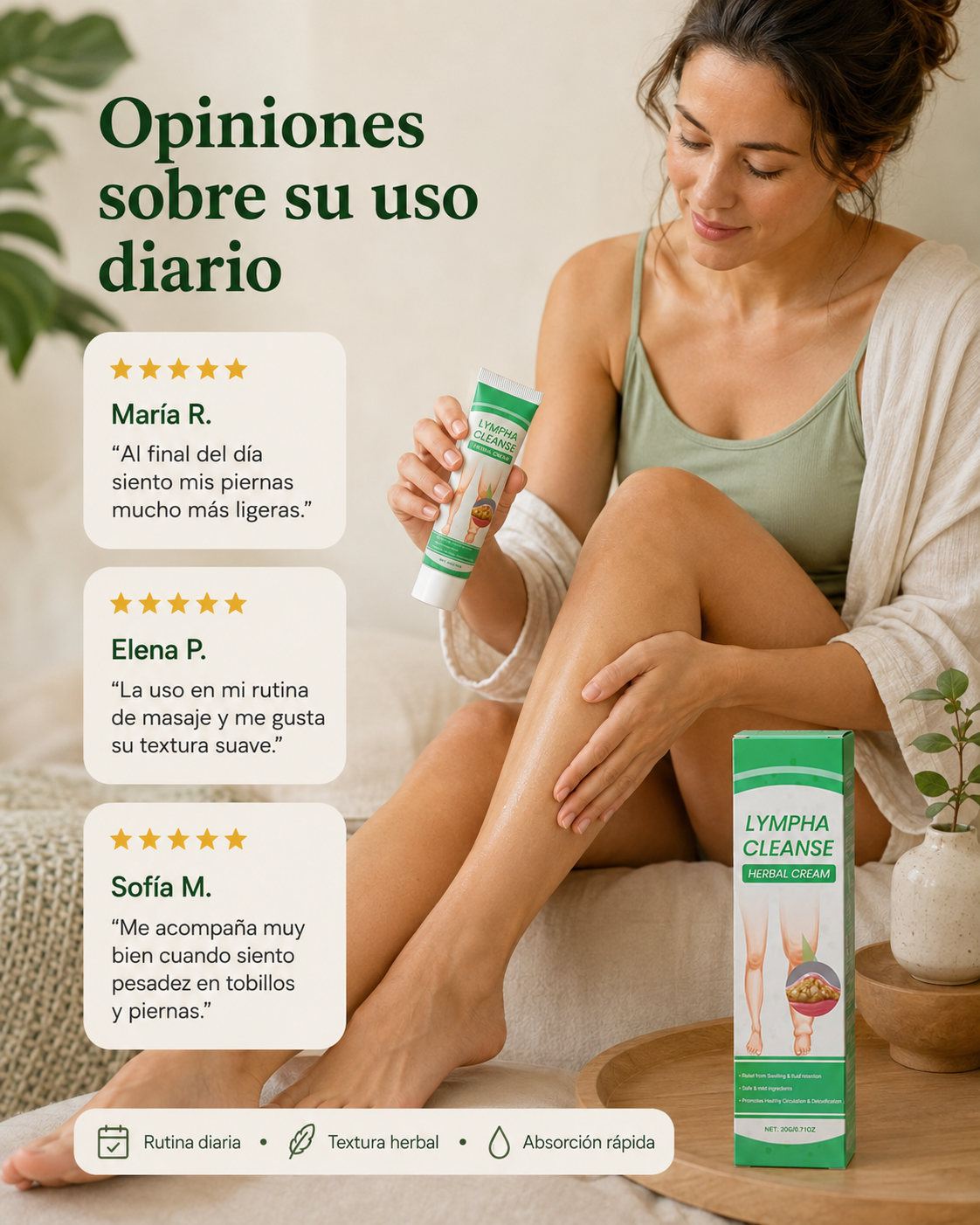 Crema herbal detox linfática
