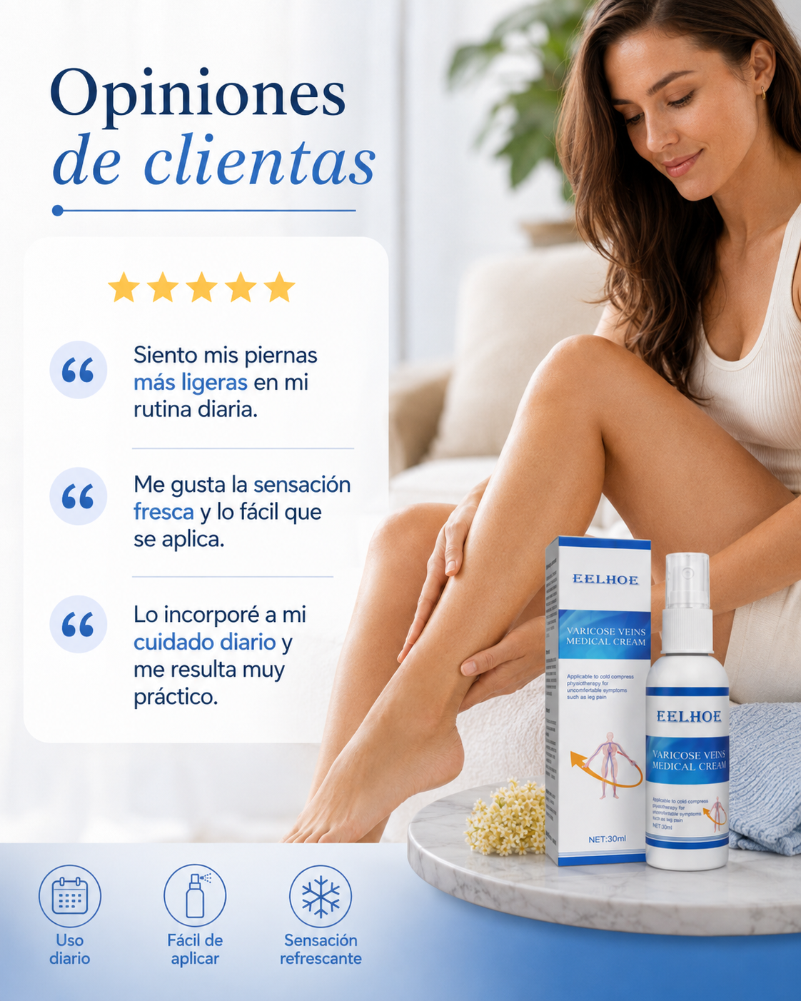 Spray para venas y varices