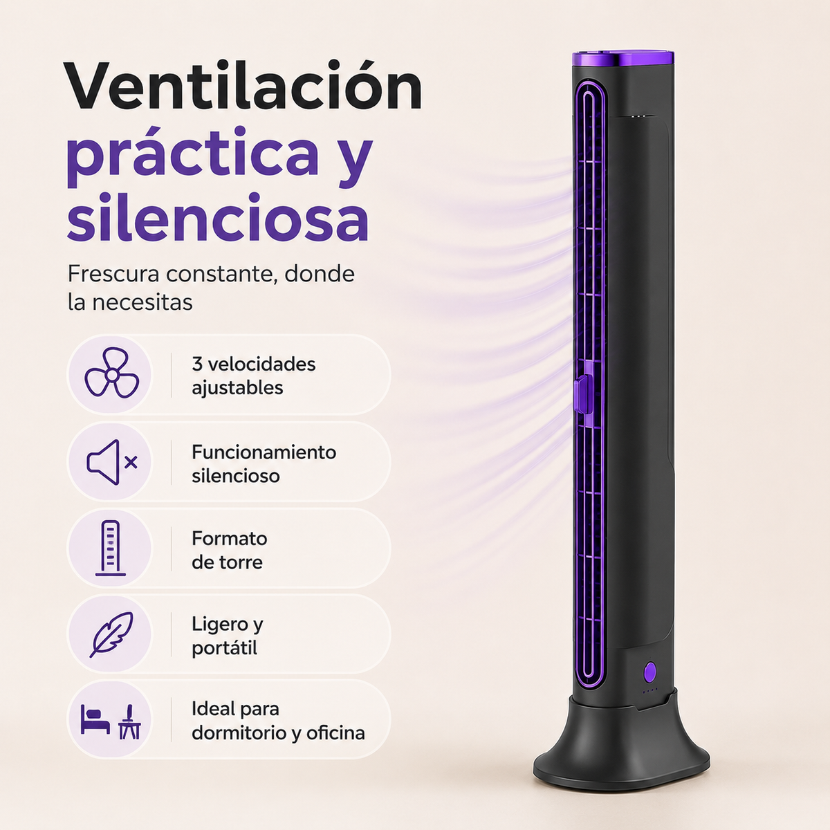 Ventilador De Aire Acondicionado Portátil Silencioso