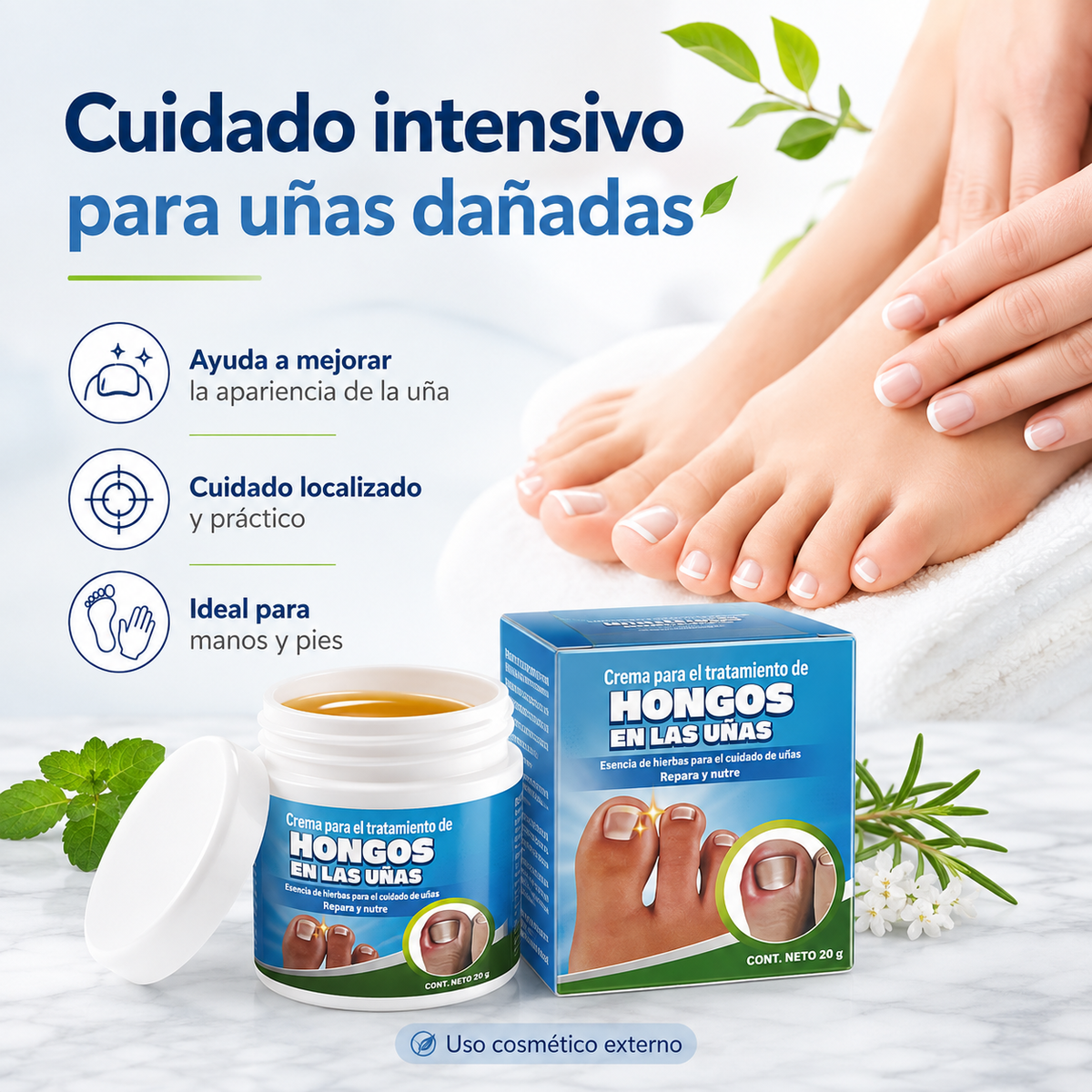 Crema para el tratamiento de hongos en las uñas