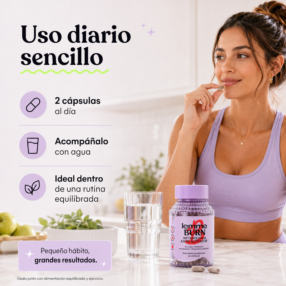 Suplemento para acelerar el metabolismo, favorecer la quema de grasa abdominal y activar la AMPK