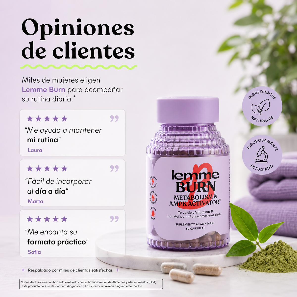 Suplemento para acelerar el metabolismo, favorecer la quema de grasa abdominal y activar la AMPK