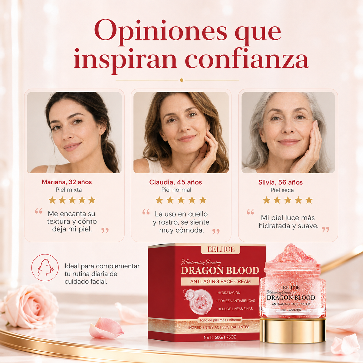 Crema hidratante antienvejecimiento con retinol placenta de dragón
