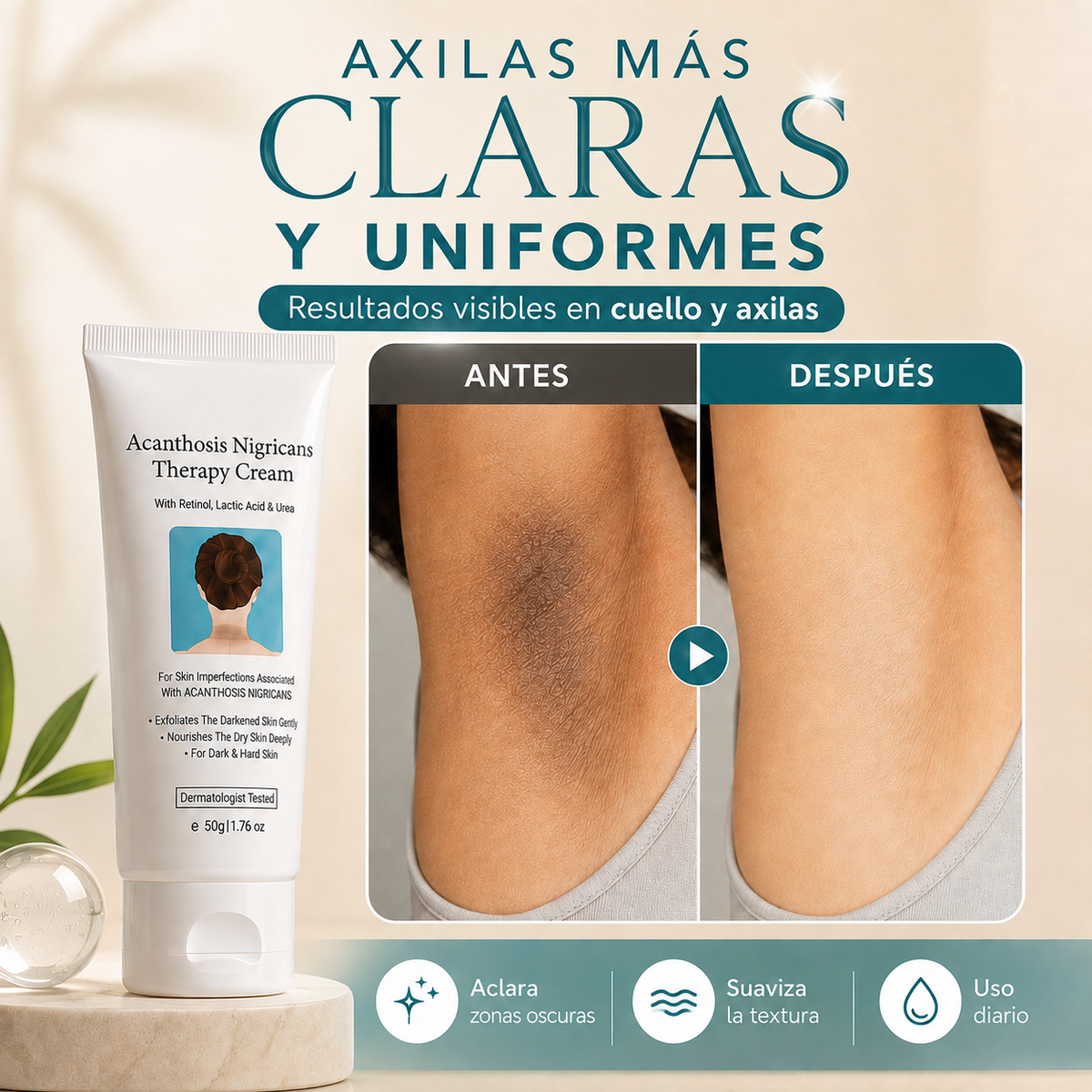 Crema aclarante blanqueadora