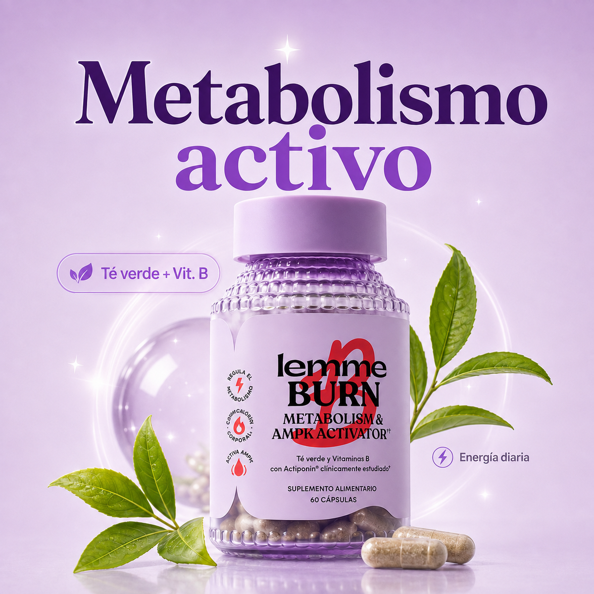 Suplemento para acelerar el metabolismo, favorecer la quema de grasa abdominal y activar la AMPK
