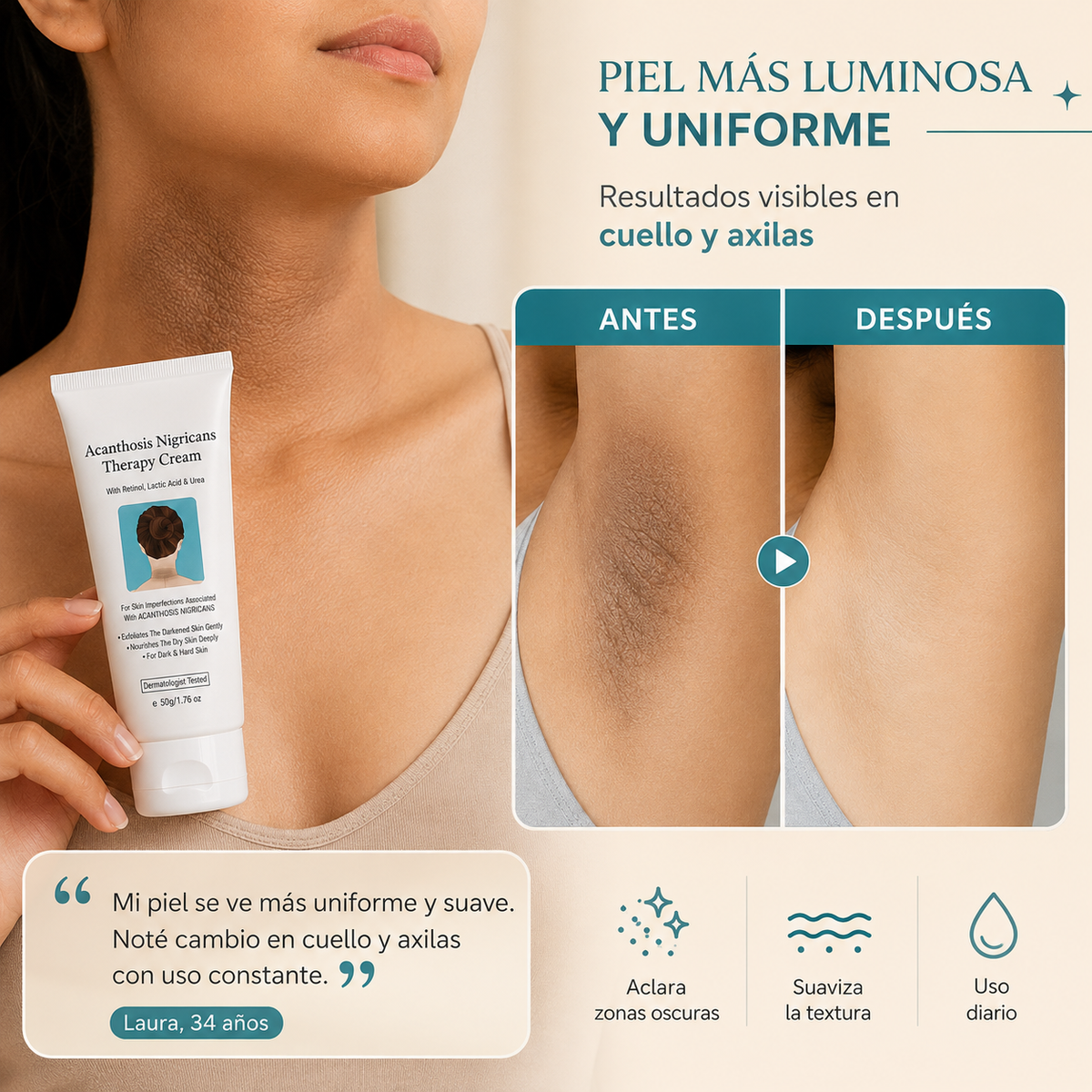 Crema aclarante blanqueadora