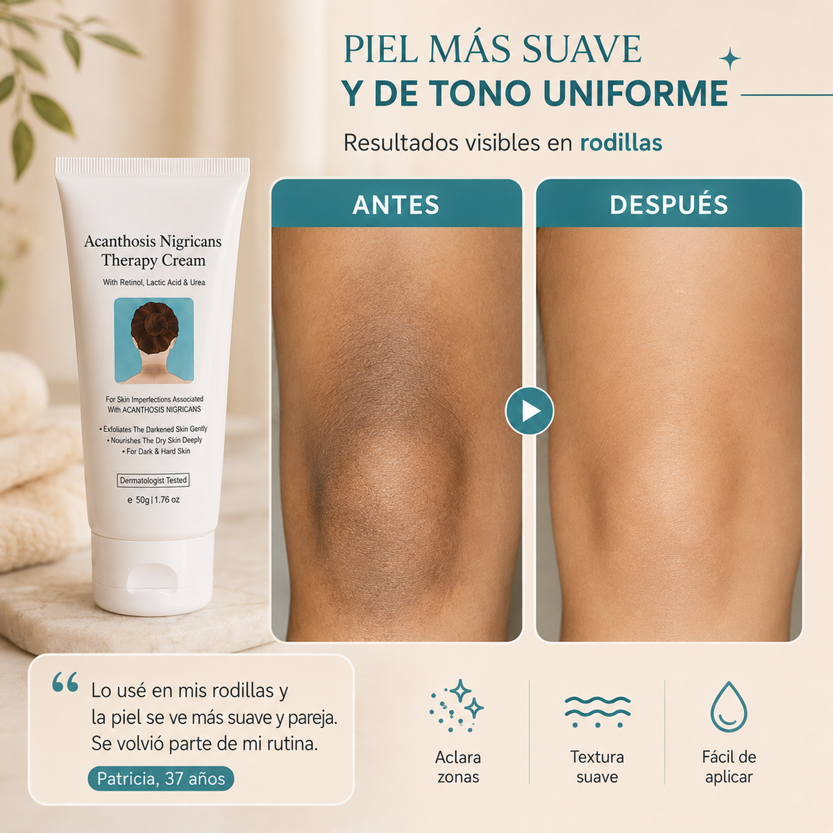 Crema aclarante blanqueadora