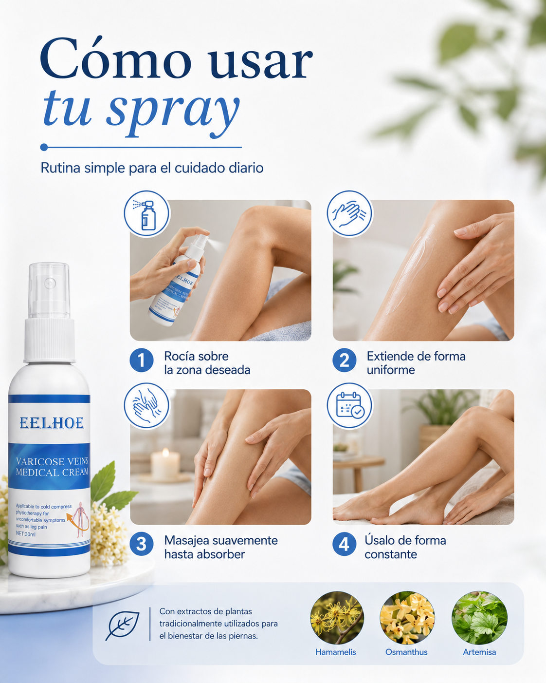 Spray para venas y varices
