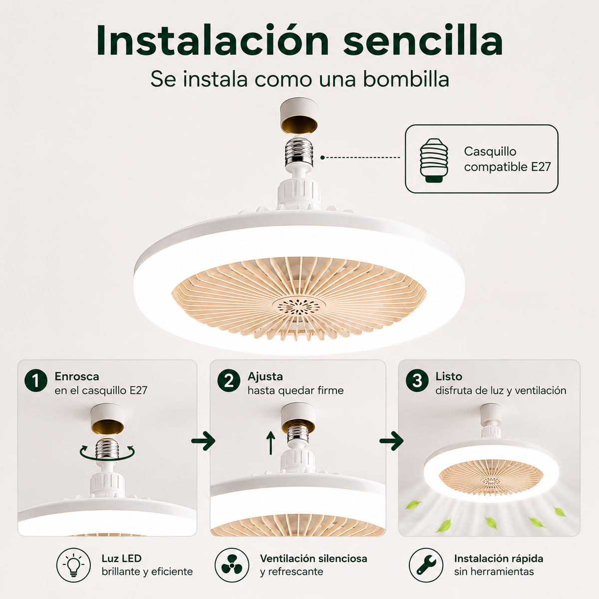 Ventilador de techo 2 en 1