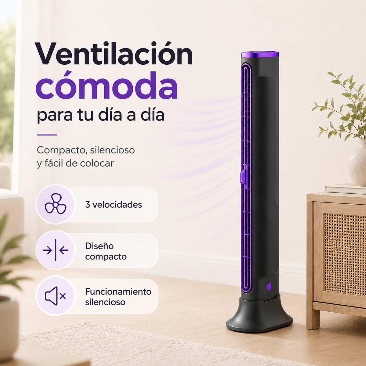 Ventilador De Aire Acondicionado Portátil Silencioso