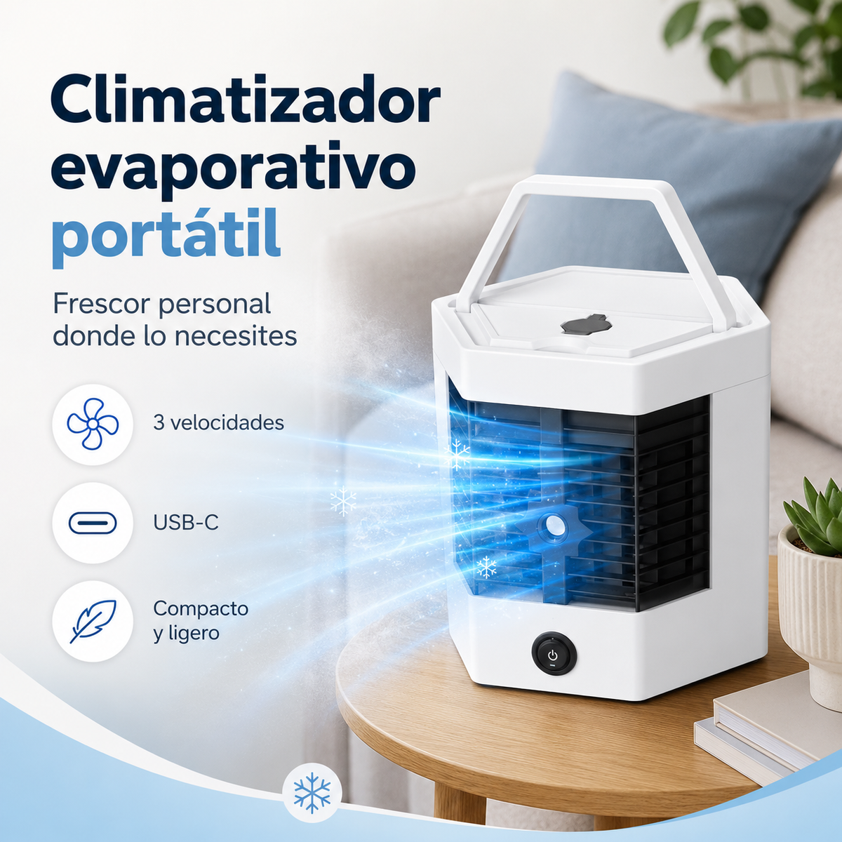 Aire acondicionado portátil hexagonal