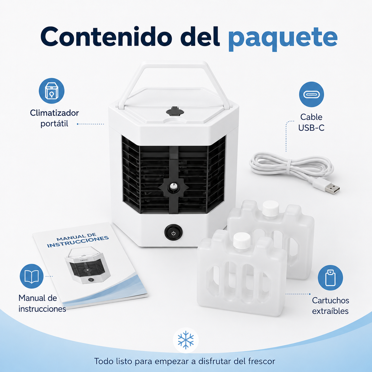 Aire acondicionado portátil hexagonal