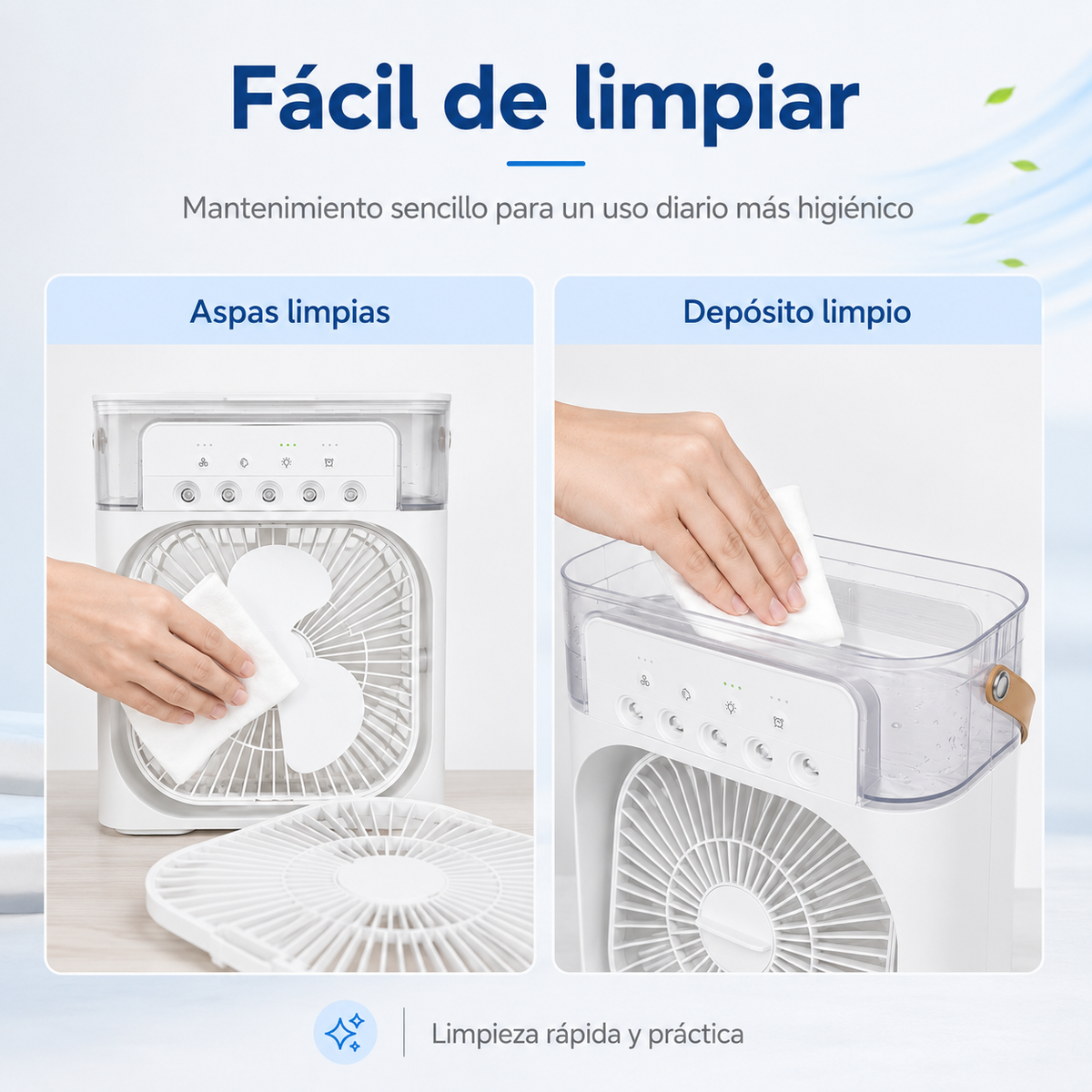 Ventilador humidificador de nebulización blanco
