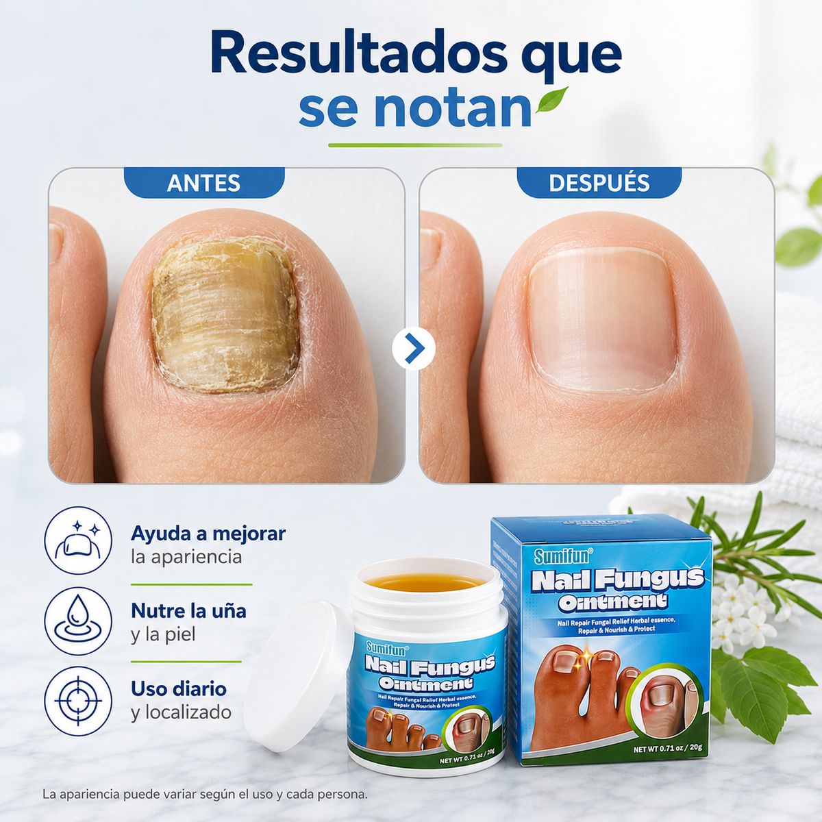 Crema para el tratamiento de hongos en las uñas