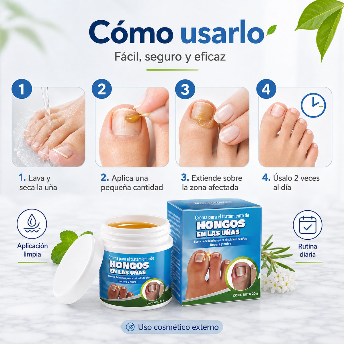 Crema para el tratamiento de hongos en las uñas