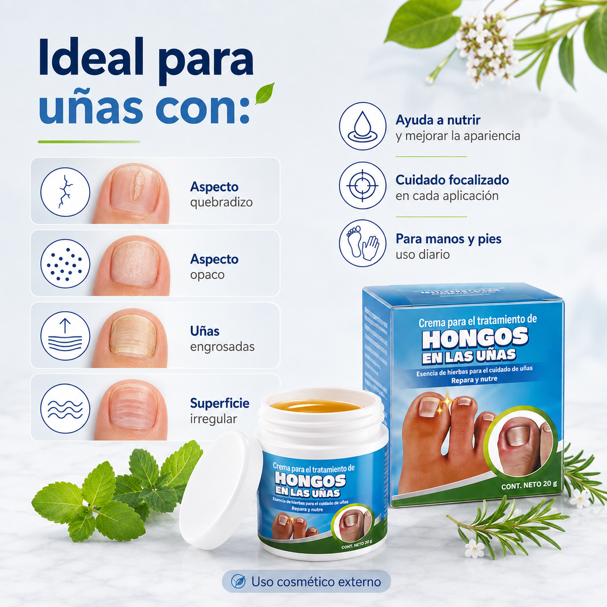 Crema para el tratamiento de hongos en las uñas