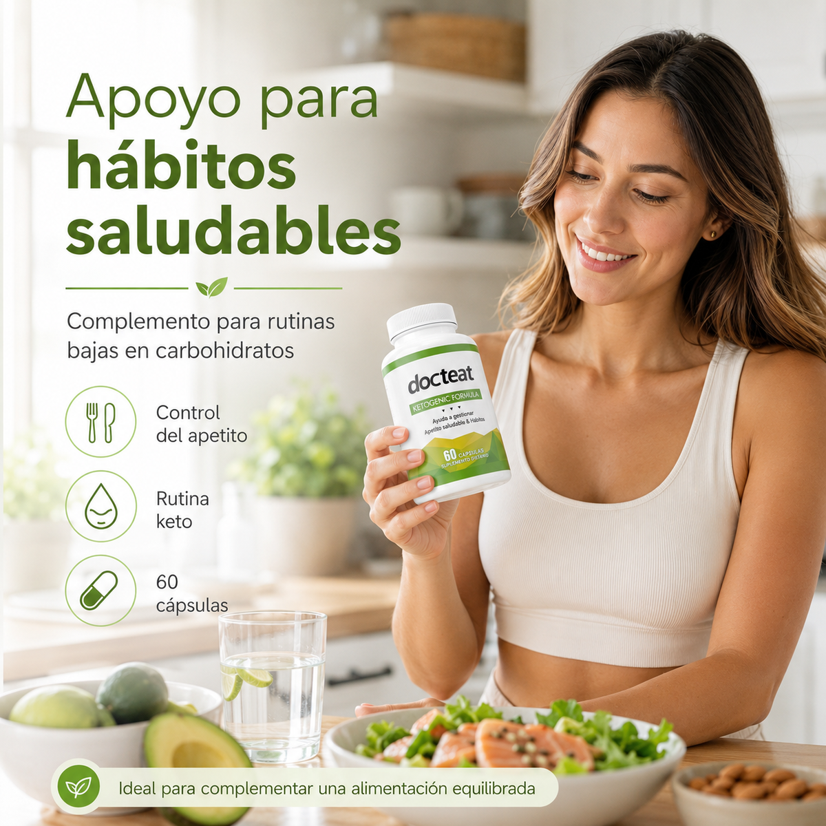 Suplemento dietético para controlar el apetito y favorecer hábitos saludables