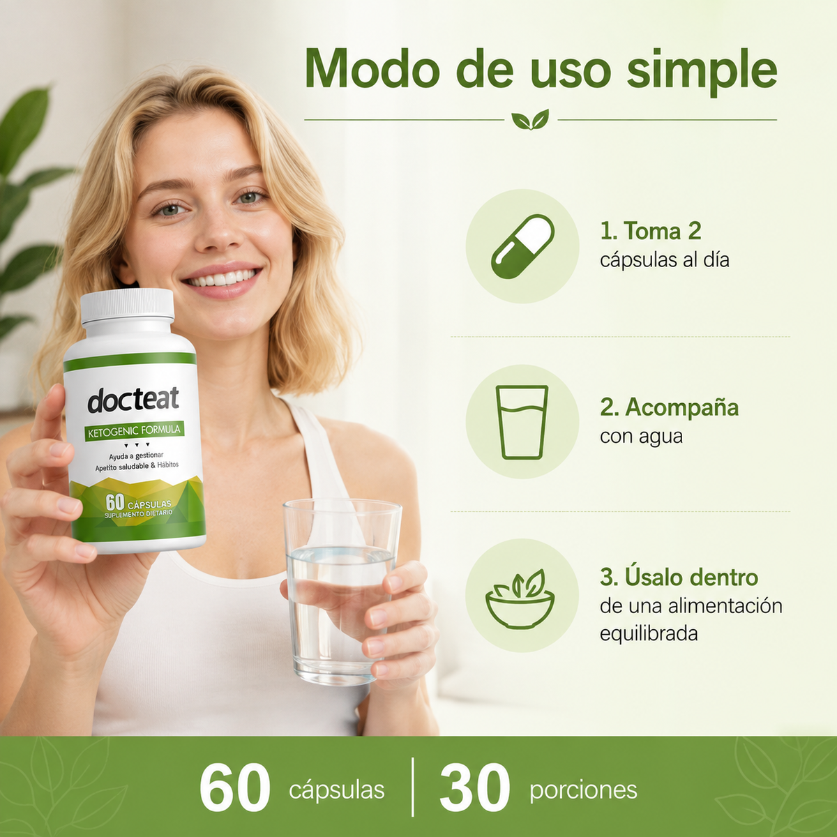 Suplemento dietético para controlar el apetito y favorecer hábitos saludables