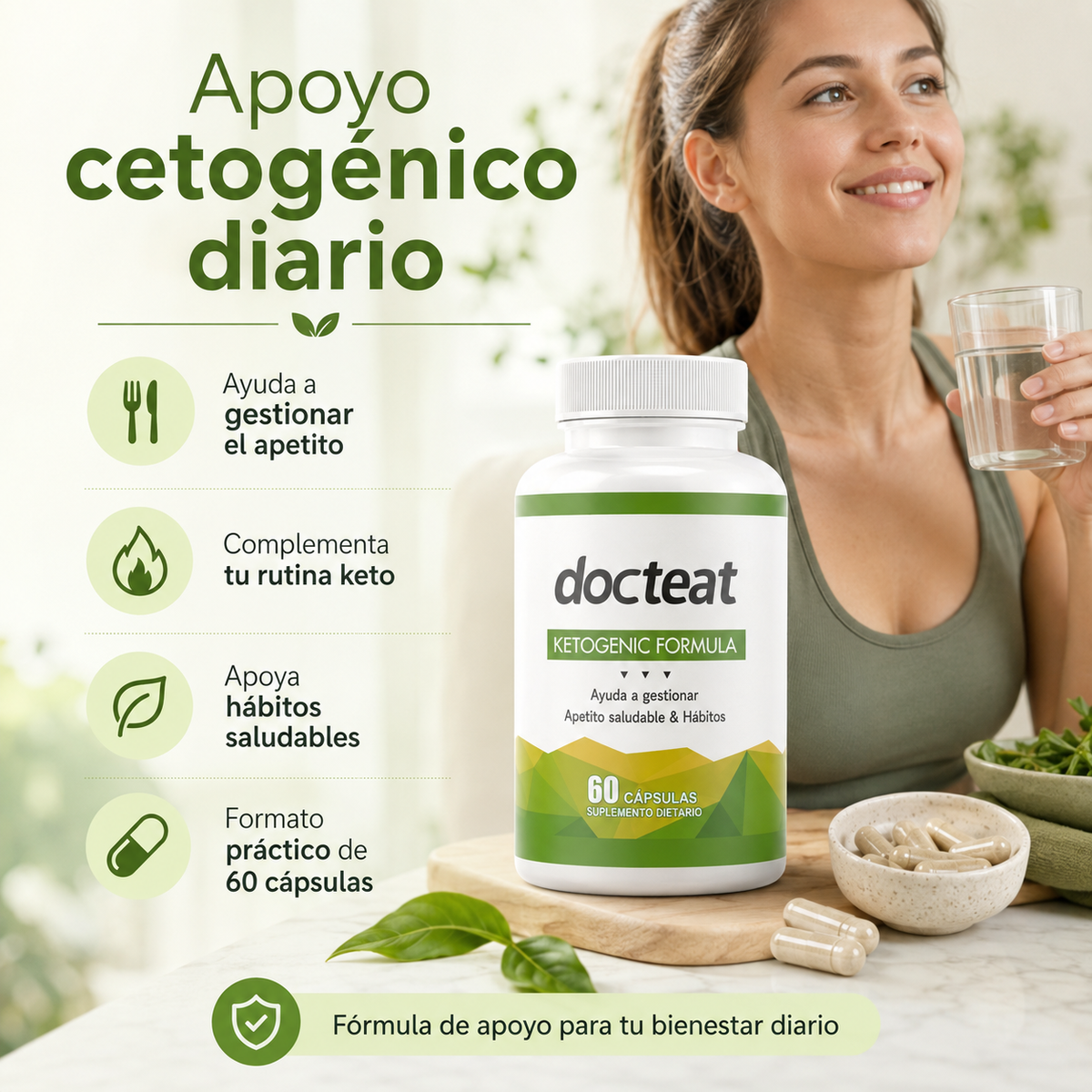 Suplemento dietético para controlar el apetito y favorecer hábitos saludables