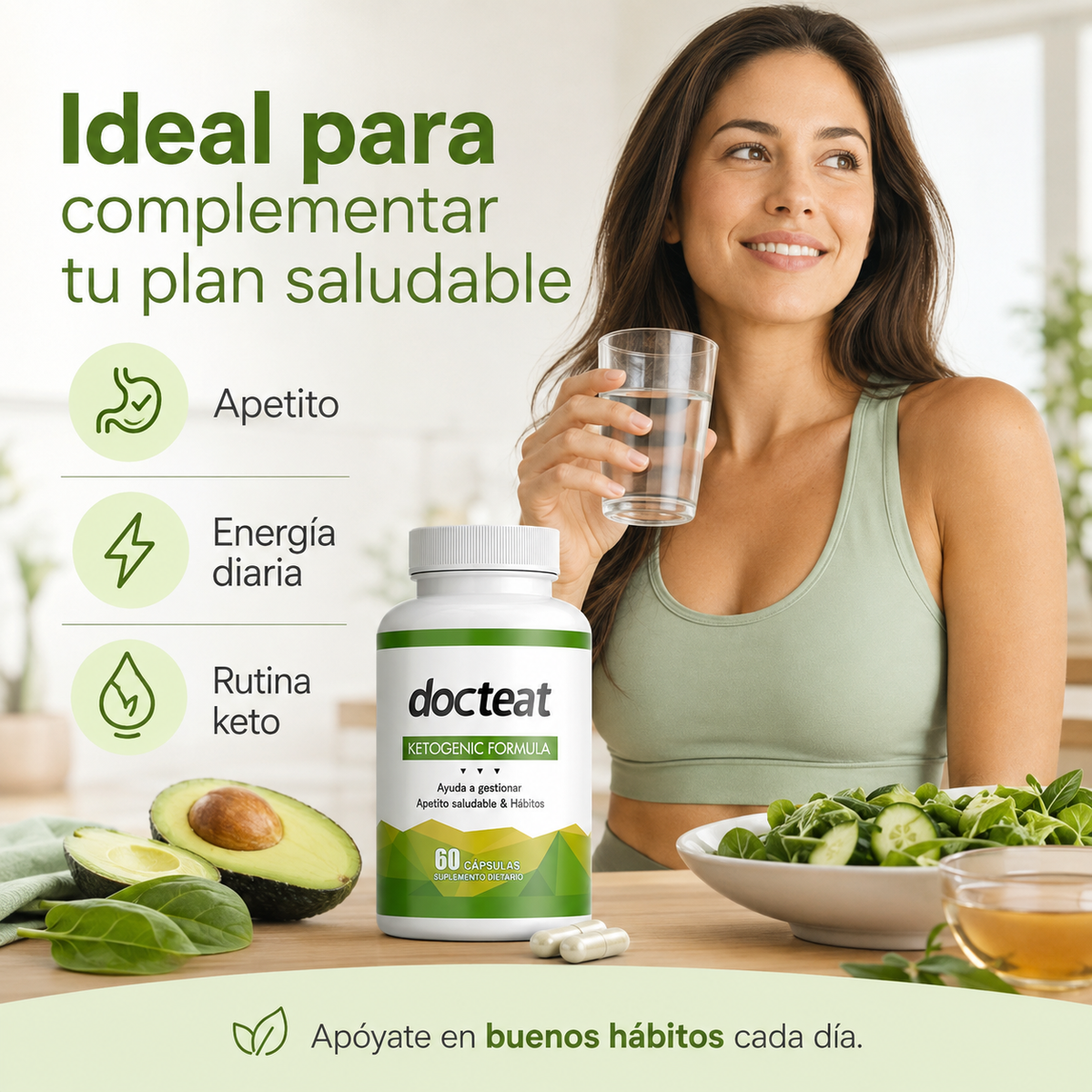 Suplemento dietético para controlar el apetito y favorecer hábitos saludables