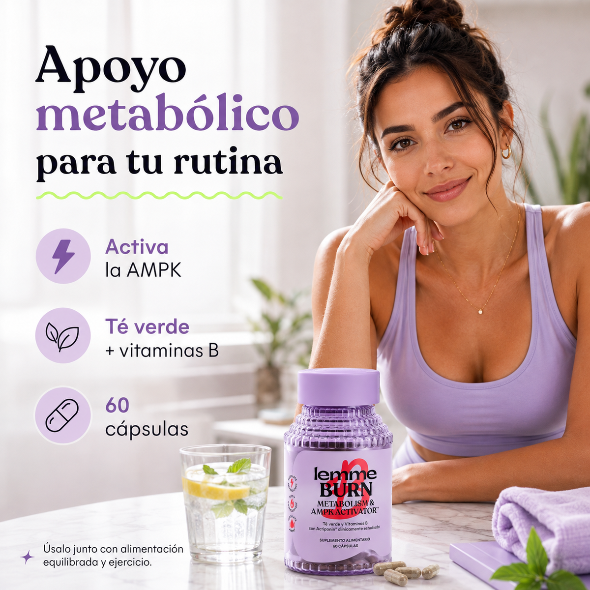 Suplemento para acelerar el metabolismo, favorecer la quema de grasa abdominal y activar la AMPK