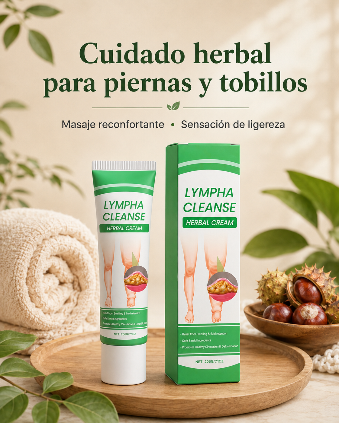 Crema herbal detox linfática